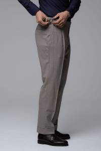 Spodnie Grant,  jasnoszare, wełniane
