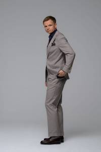 Garnitur Grant, jasnoszary, wełniany