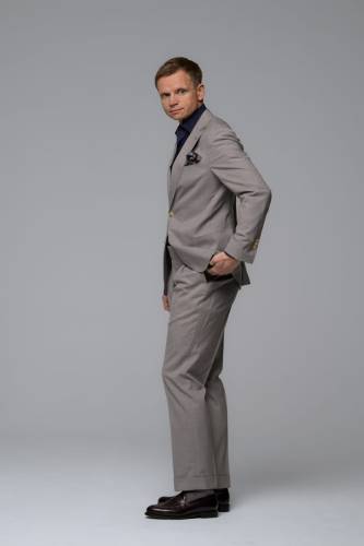 Garnitur Grant, jasnoszary, wełniany
