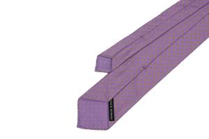 Krawat jedwabny lawendowy z kwiatami - Zack Roman