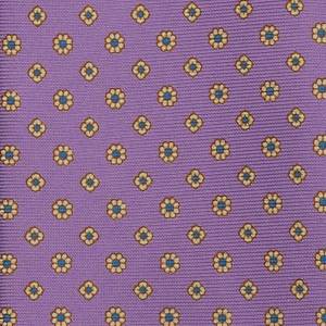 Krawat jedwabny lawendowy z kwiatami - Zack Roman