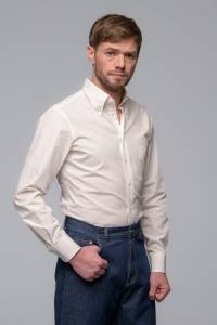 Koszula button down Piksel, bawełniana