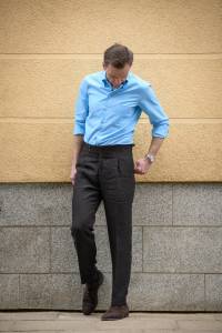 Spodnie lniane Bolzano, brązowe