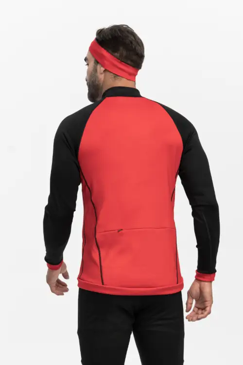 Longsleeve sportowy Expedition Extra Warm z wełny merino, czerwono-czarny, 283 gr - zdjęcie 4