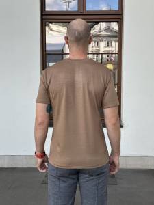 T-shirt sportowy merino 195 beżowy - Zack Roman