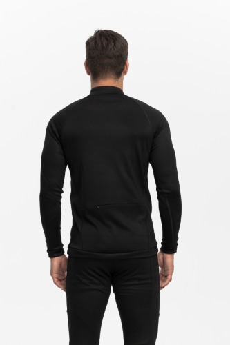 Longsleeve sportowy Expedition Extra Warm z wełny merino, czarny, 283 gr - na modelu, tył