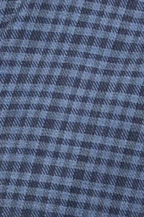 Niebieska koszula button down w kratkę Vichy, bawełniano-kaszmirowa