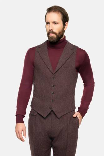 Kamizelka tweedowa Norfolk, kasztanowa