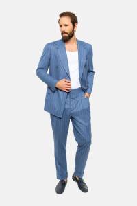 Garnitur dwurzędowy w tenis, flanelowy, niebieski, wełniany