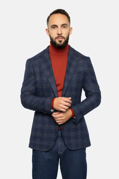 Golf z wełny merino, rudy - zdjęcie 8