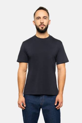 T-shirt Zack, bawełniany, czarny - na modelu