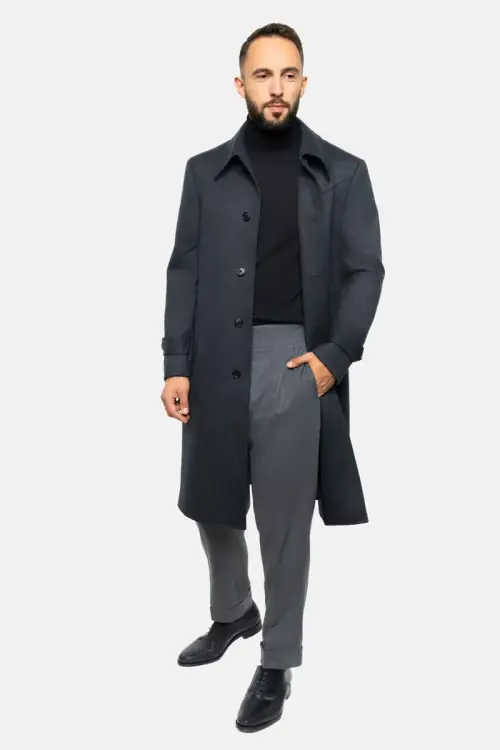 Płaszcz Chesterfield grafitowy wełniany - Zack Roman