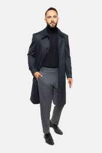 Płaszcz Chesterfield grafitowy wełniany - Zack Roman