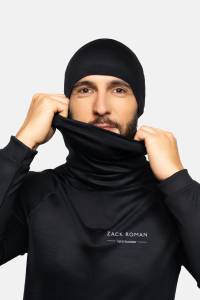 Komin sportowy Extra Warm Expedition z wełny merino, czarny, 283 gr