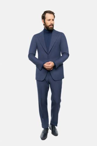 Garnitur vintage Bewelana, granatowy, bielska wełna