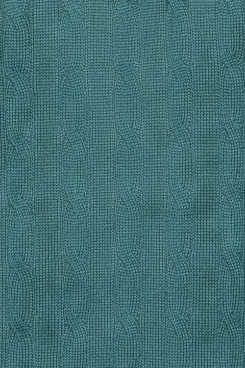 Sweter warkoczowy z wełny merino, zielony maripozyt - zdjęcie 4