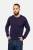 Sweter warkoczowy z wełny merino, oberżynowy - na modelu, do jeansów