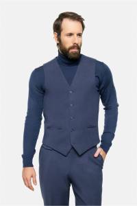 Kamizelka vintage Bewelana granatowa bielska wełna - Zack Roman