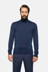 Golf merino granatowy - Zack Roman