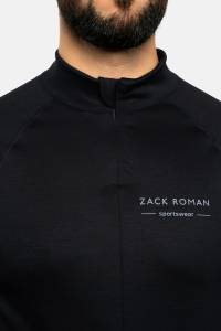 Longsleeve sportowy merino czarny 195g - Zack Roman
