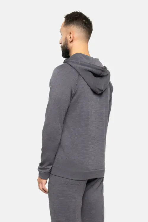 Bluza dresowa z wełny merino Super 120’s, French Terry + WR, szara - zdjęcie 4