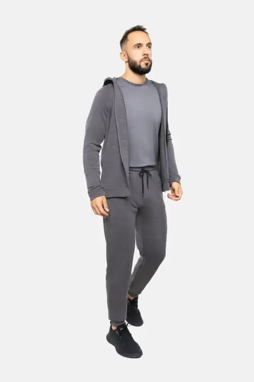 Bluza dresowa z wełny merino Super 120’s, French Terry + WR, szara - zdjęcie 6