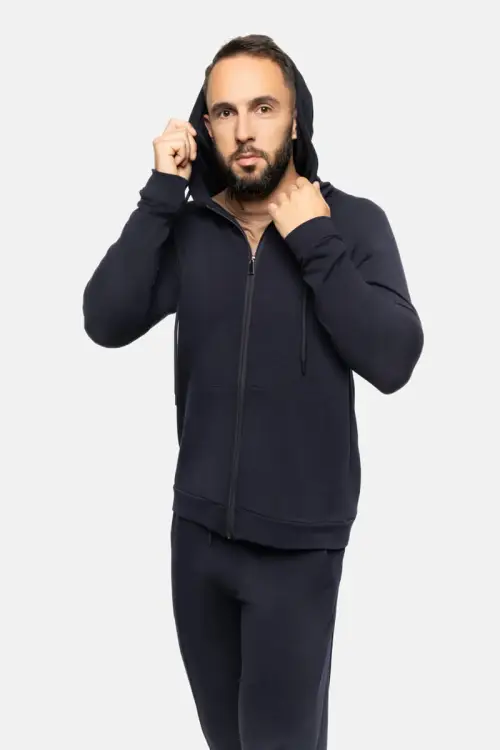 Bluza dresowa merino Super 120 French Terry granatowa - Zack Roman