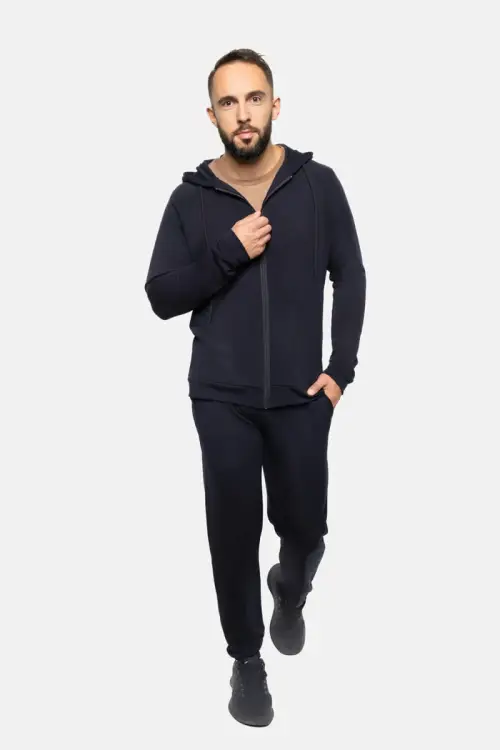 Bluza dresowa merino Super 120 French Terry granatowa - Zack Roman