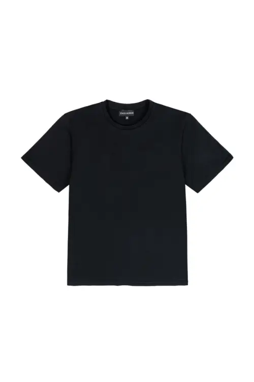 T-shirt sportowy z wełny merino, czarny - zdjęcie 8