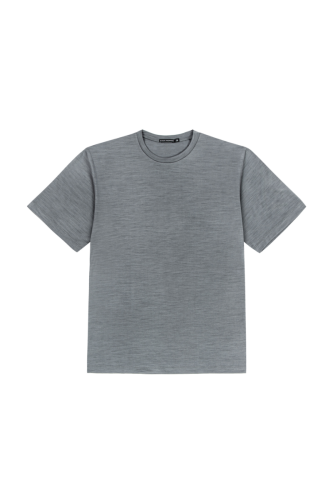 T-shirt sportowy z wełny merino 195, popielaty