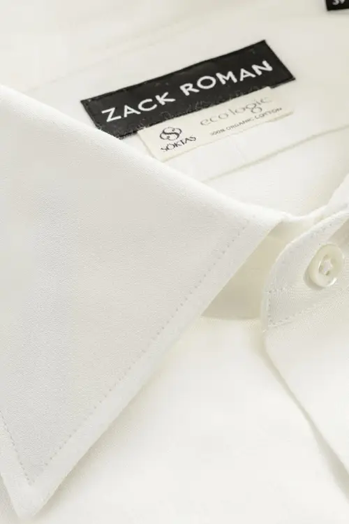 Koszula Pure Tone naturalna bawełna organiczna złamana biel - Zack Roman