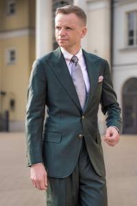 Garnitur Gatsby Solaro Verde wełniany - Zack Roman