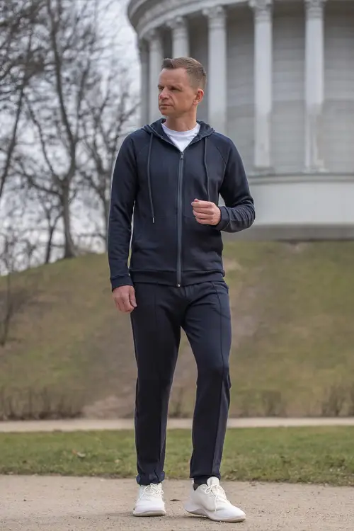 Bluza dresowa merino Super 120 French Terry granatowa - Zack Roman