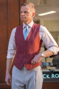 Kamizelka Air bordowa wełniana - Zack Roman