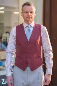 Kamizelka Air bordowa wełniana - Zack Roman