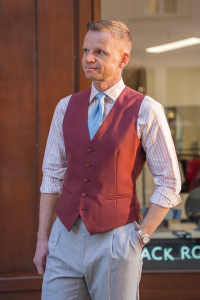 Kamizelka Air bordowa wełniana - Zack Roman