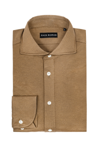 Popover brązowy jedwabisty bawełniany - Zack Roman