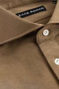 Popover brązowy jedwabisty bawełniany - Zack Roman
