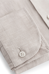 Koszula button down beżowa lniana - Zack Roman