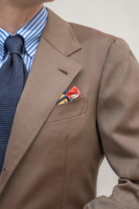 Garnitur Solaro Scabal beżowy wełniany - Zack Roman