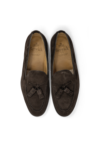 Brązowe tassel loafers zamszowe Berwick - Zack Roman