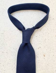 Krawat z grenadyny grossa, deep blue, jedwabny