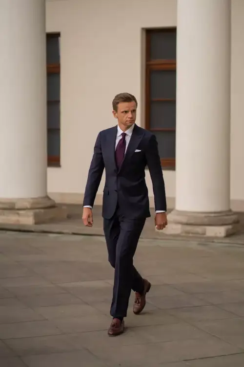 Garnitur Gatsby Midnight, ciemnogranatowy, wełniany - zdjęcie 4