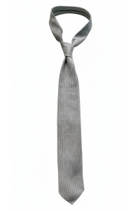 Krawat z grenadyny szaro-perłowy jedwabny - Zack Roman