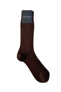 Skarpetki brązowe żebrowane bawełniane - Zack Roman