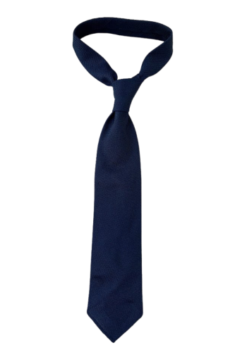 Krawat z grenadyny garza grossa, deep blue - na białym tle