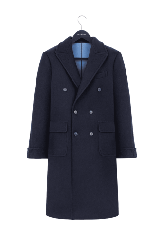 Płaszcz Ulster granatowy navy blue wełniany 800g Piacenza - Zack Roman
