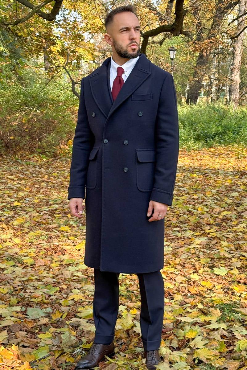 Płaszcz Ulster granatowy