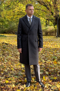 Płaszcz Ulster grafitowy wełniany 660g Reda - Zack Roman