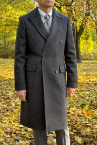 Płaszcz Ulster grafitowy wełniany 660g Reda - Zack Roman